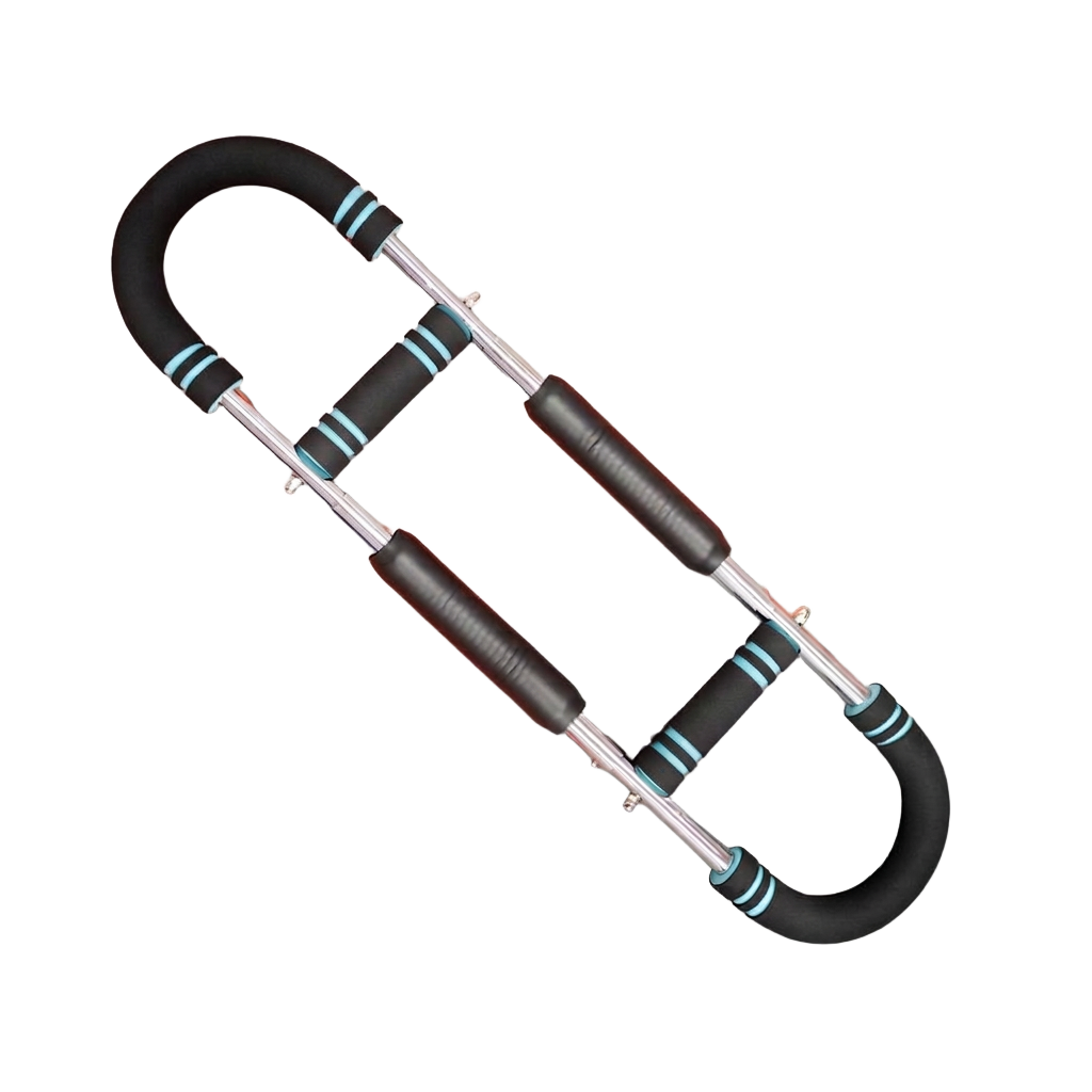 Zixomo Power Sculpt Bar chrome shafts with teal accent rings